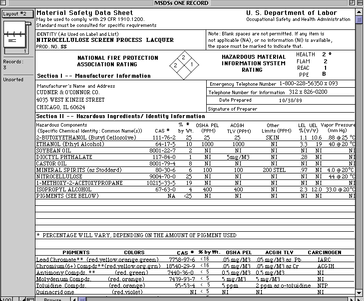 msds cas number search